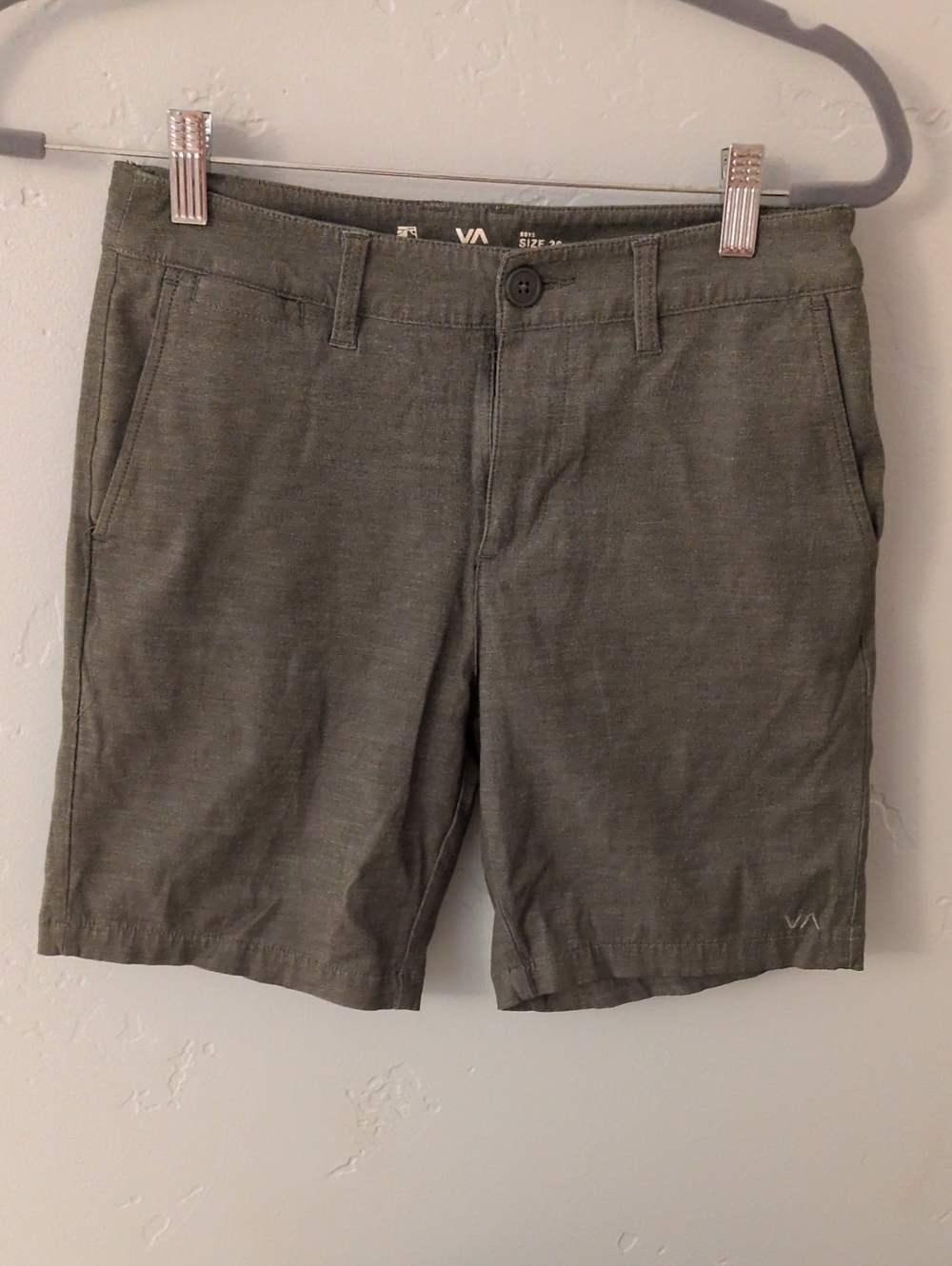 RVCA Olive Green Boys' Hybrid Shorts
